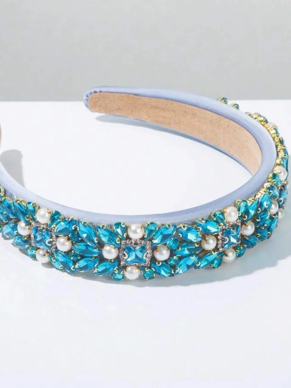 Embellished Blue Crystal Headband‎